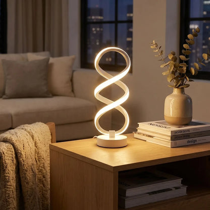 lampes a poser led infinie blanche salon soir