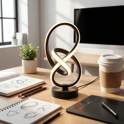 lampes à poser noire bureau graphiste ordinateur