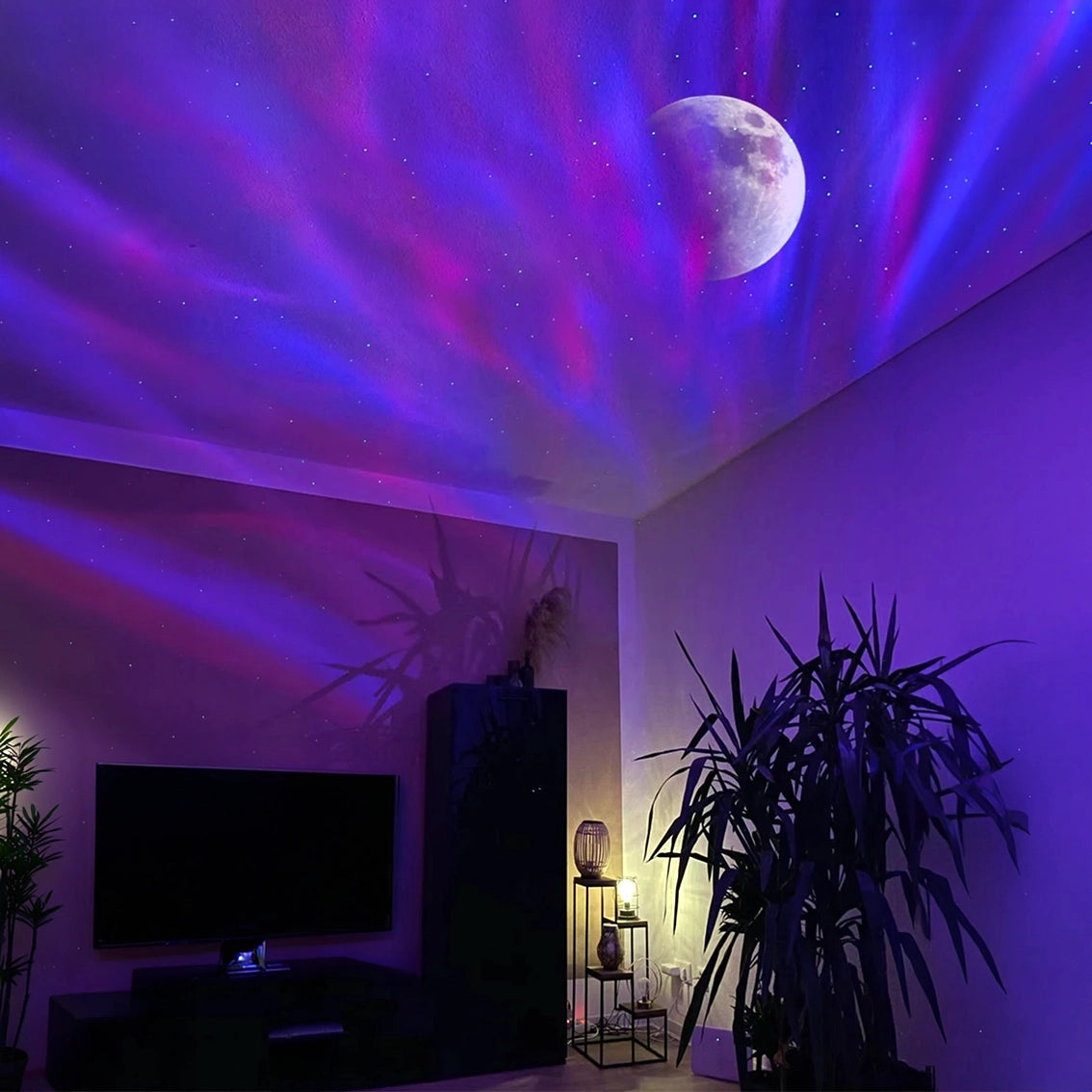 projecteur LED ciel lune salon