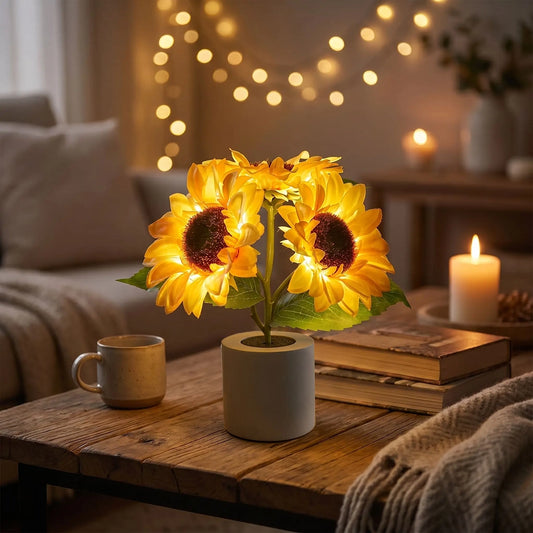 veilleuse tournesol table basse soir